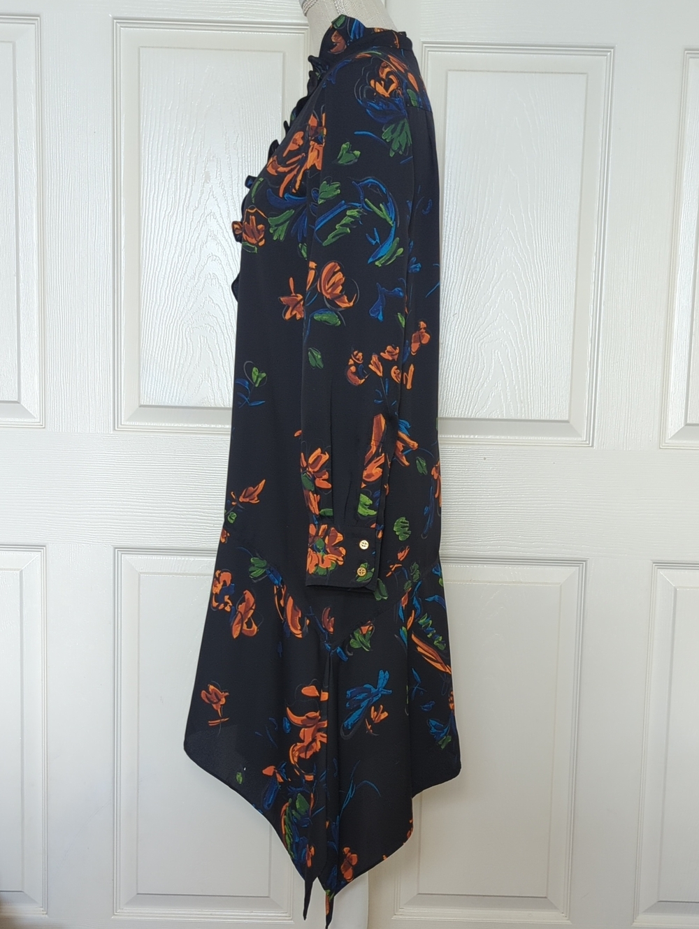 Tory Burch Cora Ruffled Floral Crepe Dress - Picture 7 of 12